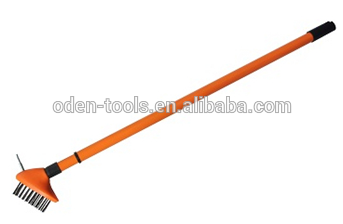 Steel two section iron telescopic patio weed brush